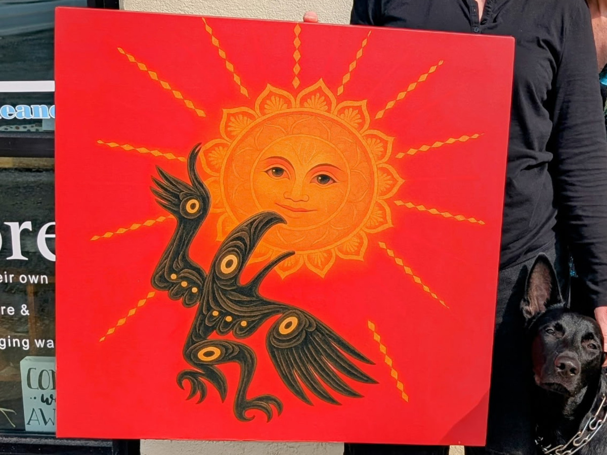 Full-color artwork printed on canvas and stretched around a museum-style wooden frame
